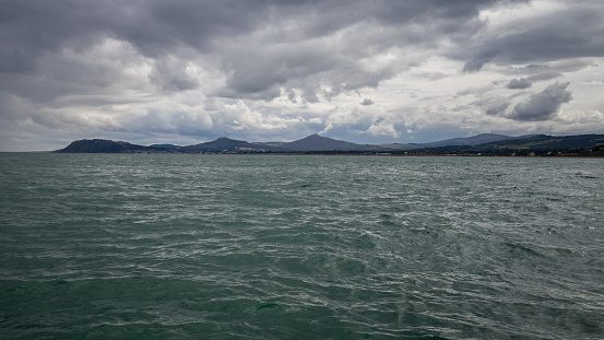View of Bray Head and Wicklow Mountains from the Sea