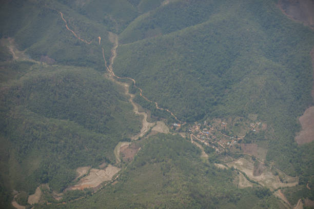 Mountain view of African village in Blantyre, Malawi