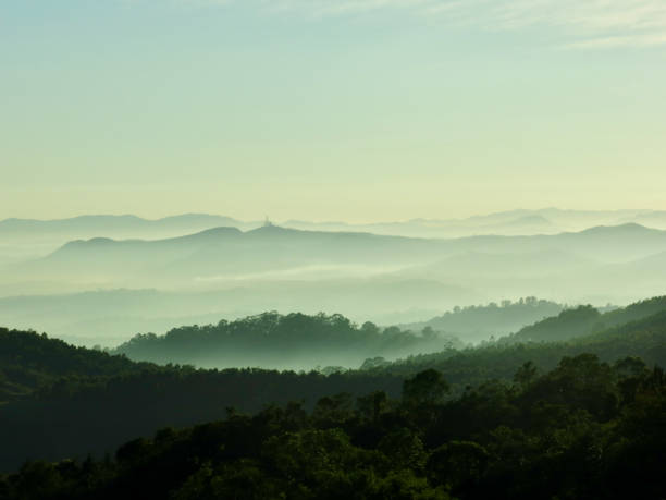 Fog covering valley at dawn