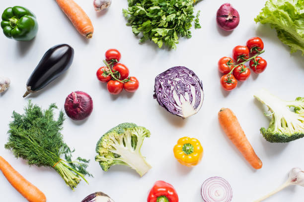 istock top view of colorful assorted fresh vegetables on white background 1264532463