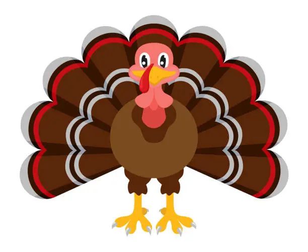 Vector illustration of Cartoon turkey character