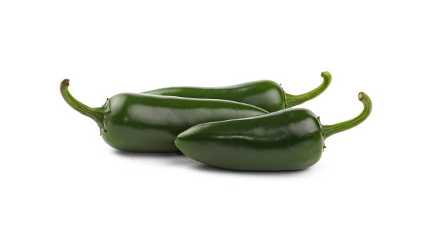istock Close up fresh green jalapeno peppers isolated 1264545688