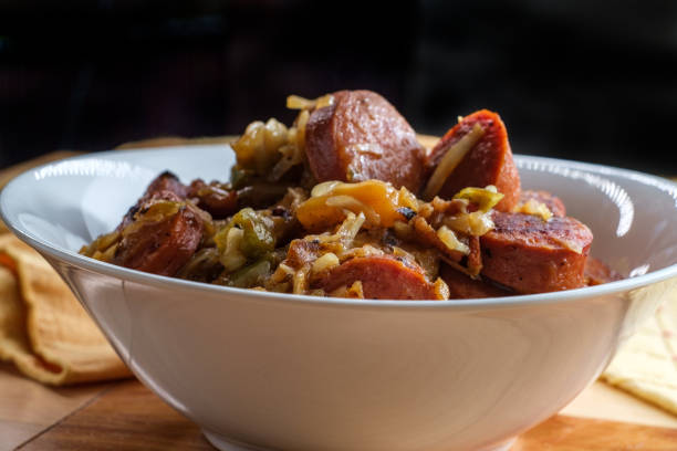 istock Polish Kielbasa Potatoes Onions and Peppers 1264552187