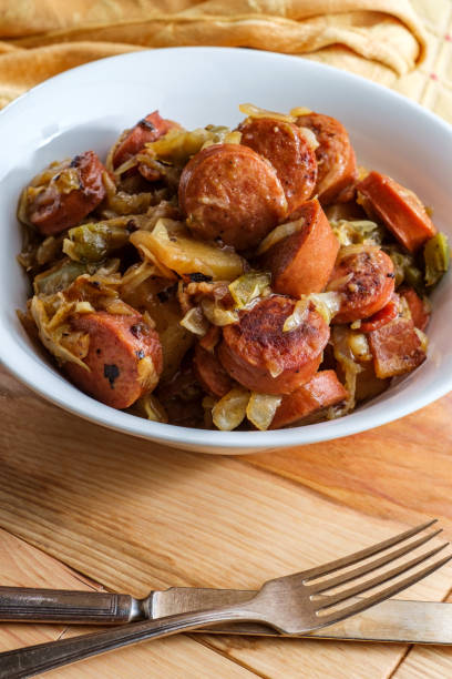 istock Polish Kielbasa Potatoes Onions and Peppers 1264552196