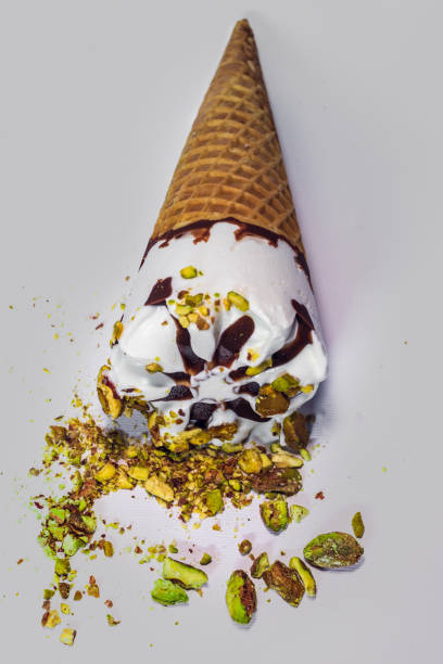 istock Pistachio ice cream on a white background 1264552343