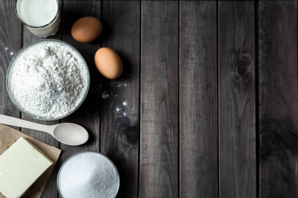 istock Flour, eggs and other ingredients for making dough. 1264553175