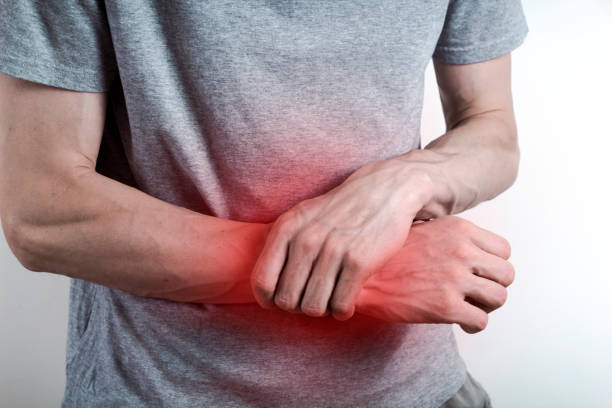 istock Pain in the hand. Sick brush. 1264553717