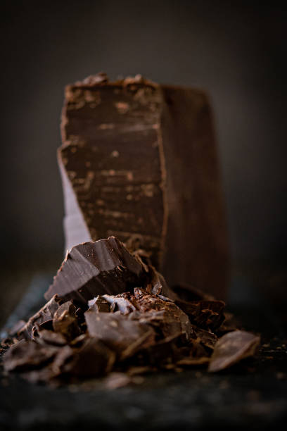 istock Block of dark chocolate 1264557205