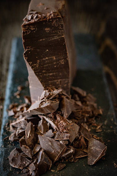 istock Block of dark chocolate 1264558175
