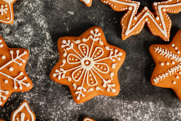 istock Collection of various gingerbread stars 1264561648