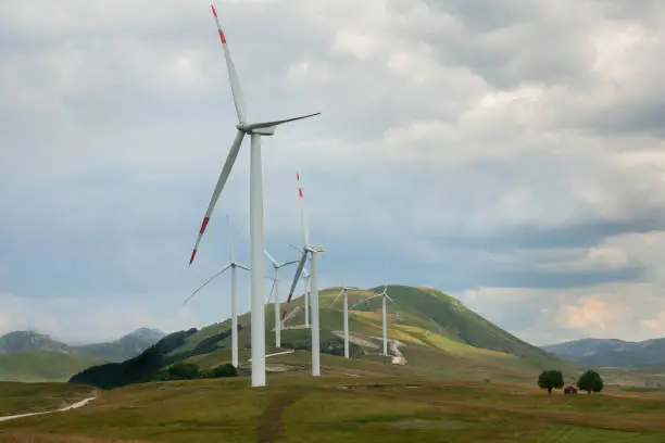 Farm of windturbines in Montenegro (Krnovo)