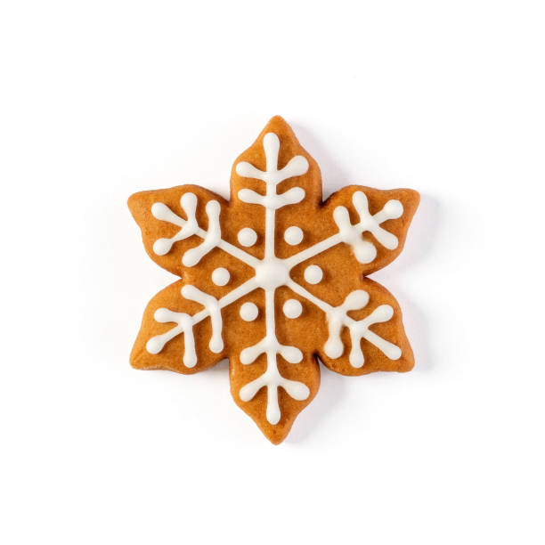 istock Decorated gingerbread star isolated on white background 1264564829
