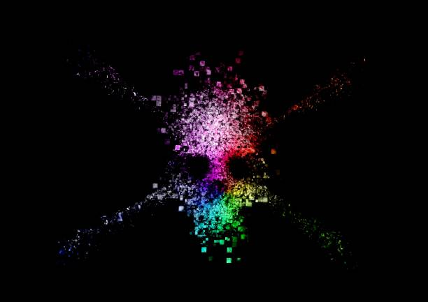 istock 3D illustration of an abstract skull floating in the dark 1264565759