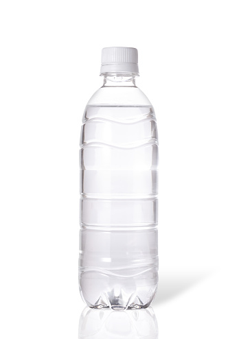 bottled water with clipping path.
