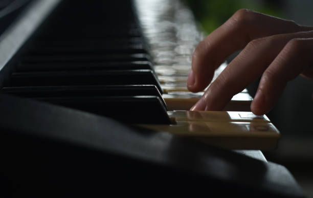 istock Fingers playing piano on the keys 1264580372