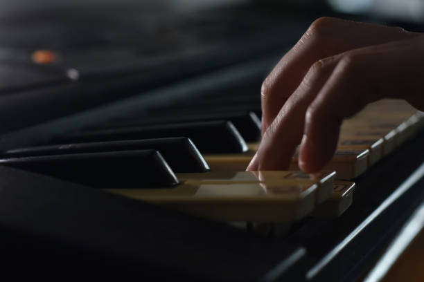 istock Fingers playing piano on the keys 1264580480
