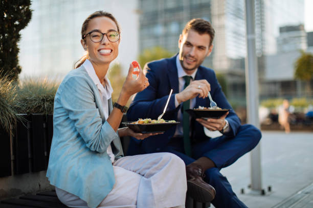 istock Great colleagues and awesome food 1264581063