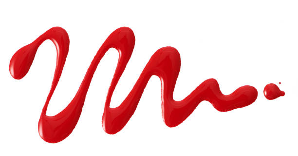 istock Red color nail vanish in abstract shape 1264581139