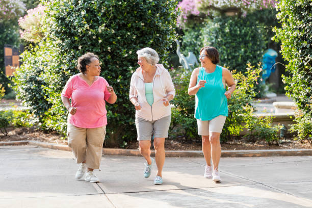 istock Multi-ethnic senior women exercising together 1264588414