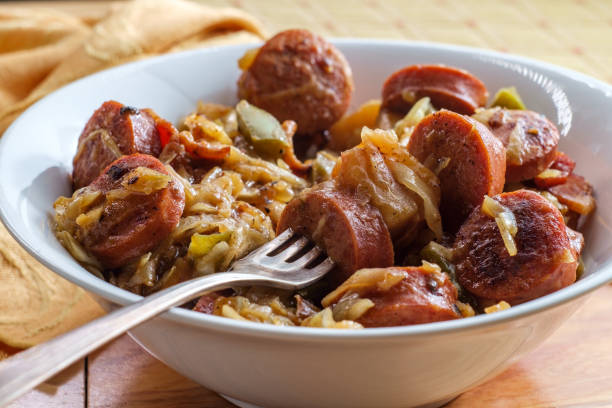 Polish Kielbasa Potatoes Onions and Peppers