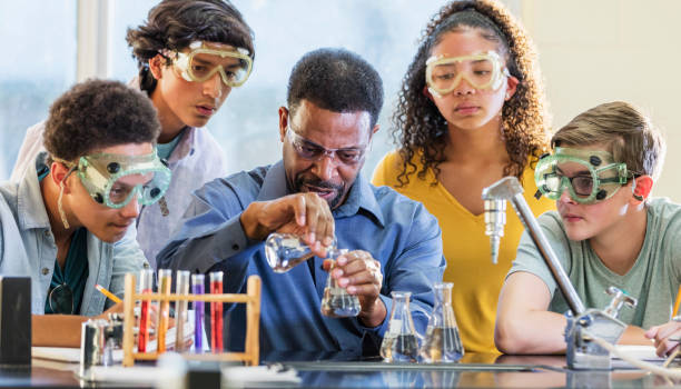 istock African-American man teaching high school chemistry lab 1264595187