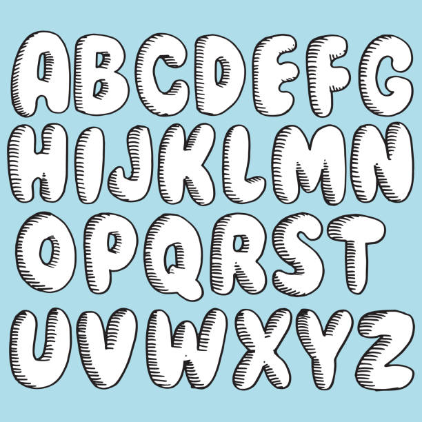 istock Hand drawn doodle funny font. Set of sketch cute alphabet. Vector illustration for magazines, printings, web posters, hand drawn typography etc. 1264597638