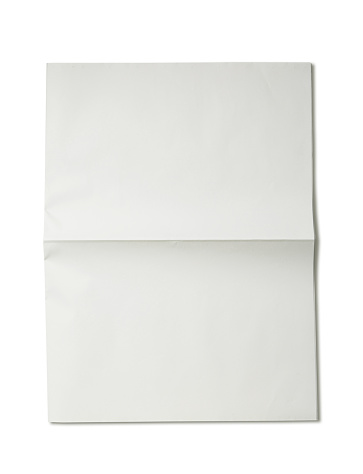 Blank newspaper on white background.with clipping path.