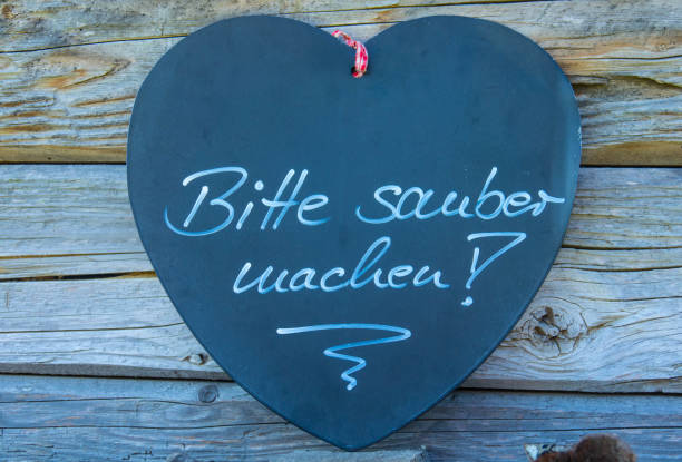 Sign, please no flowers pick, in german language