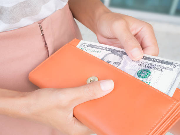 istock Close up pick money from billfold. finance concept. 1264610962