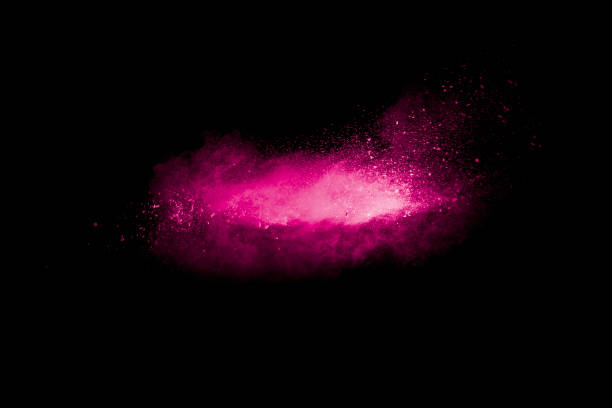 istock Pink powder explosion isolated on black background. 1264613568