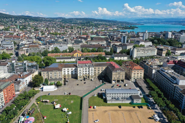 istock Zurich Skyline with lake Zurich 1264618114