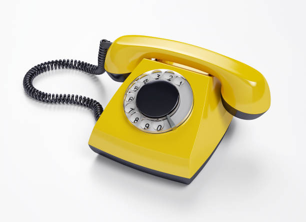 istock Telephone yellow vintage isolated on white. Render 3d illustration 1264618142