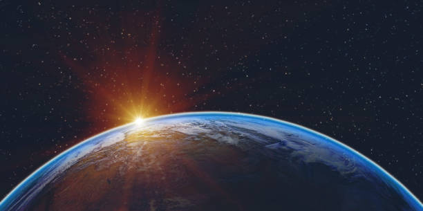 istock Blue planet earth with spectacular sunset. 1264621643