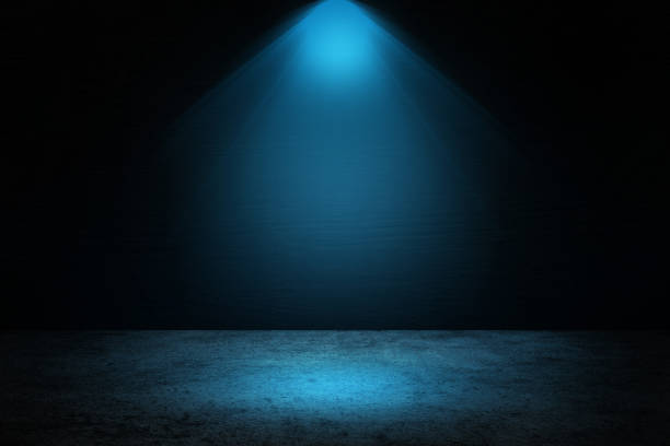 istock Concrete floor grunge texture background with blue spotlight effect. 1264622256