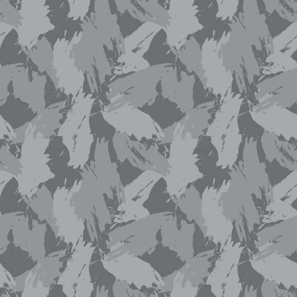 Grey Camouflage Brush strokes Seamless Pattern Background Grey camouflage brush strokes seamless pattern background for fashion prints, graphics, backgrounds and crafts black and white cheetah print stock illustrations