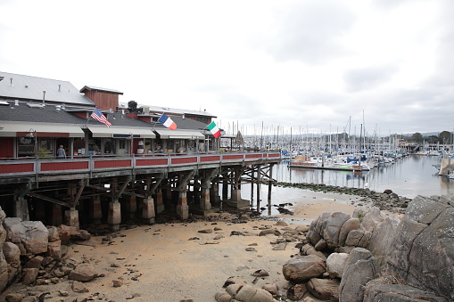 View of Monterey old fisherman's wharf  in Monterey California