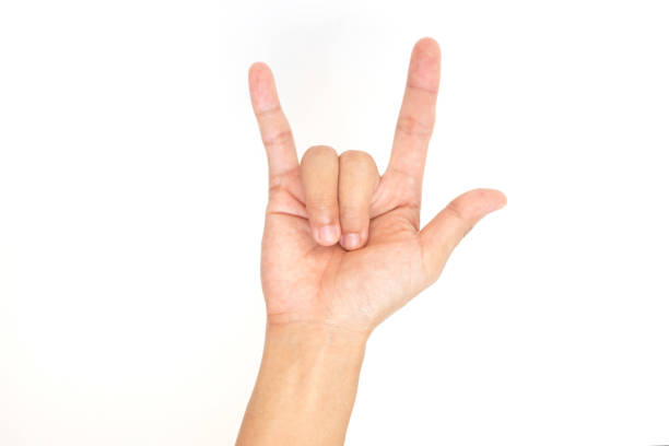 istock Female hand showing gesture on white background. Body language concept. 1264631890