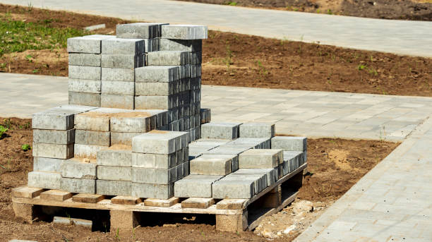 istock paving slabs are stacked randomly on a pallet 1264632100