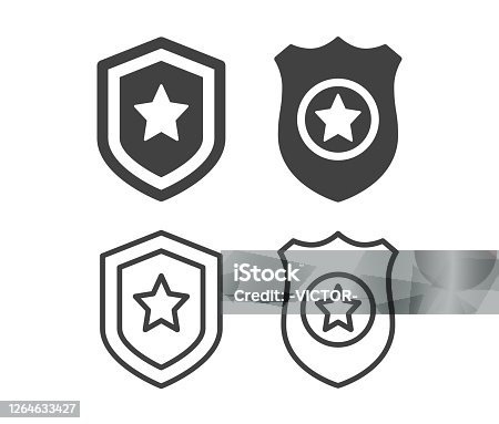 istock Police Badge - Illustration Icons 1264633427