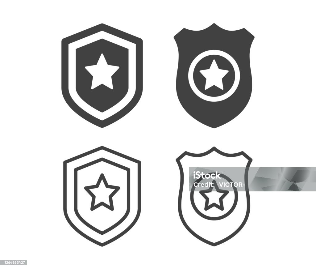 Police Badge - Illustration Icons Police Badge, Icon stock vector