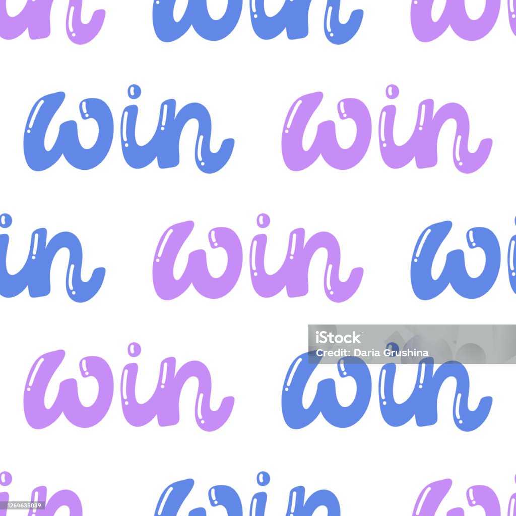 Win Design Writing Win Vector Seamless Pattern With Calligraphy Hand Drawn Text Good For ...