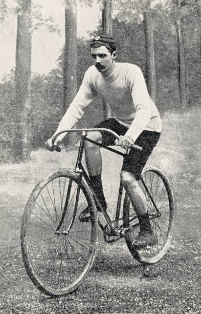 istock Cyclist Henri Farmann, France, riding his bicycle in nature 1264637009