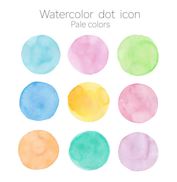istock Dot icon painted in watercolor.pale 9 color. 1264639044
