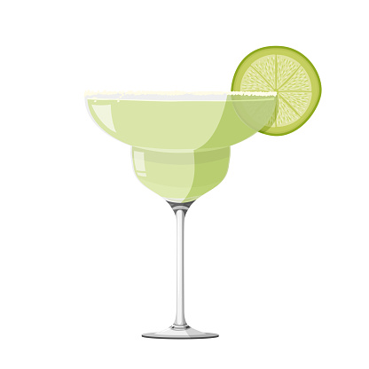 istock Margarita cocktail realistic vector illustration. Isolated on white background. 1264641844