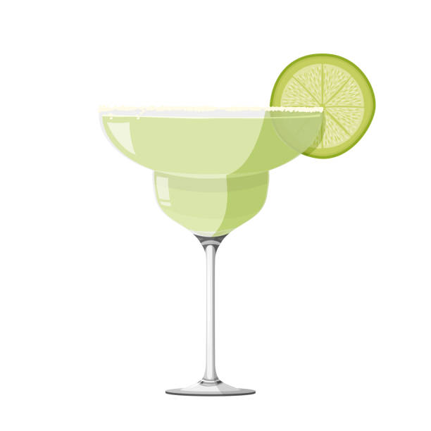 Margarita cocktail realistic vector illustration. Isolated on white background. Isolated on white background. Margarita cocktail realistic vector illustration. margarita stock illustrations