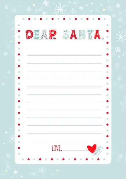 Vector illustration of A letter to Santa Claus template.