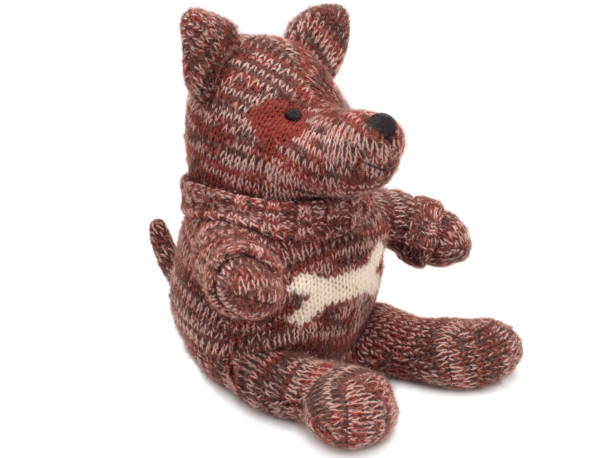 istock Soft toy doggy or may be little wolf on white background 1264651519