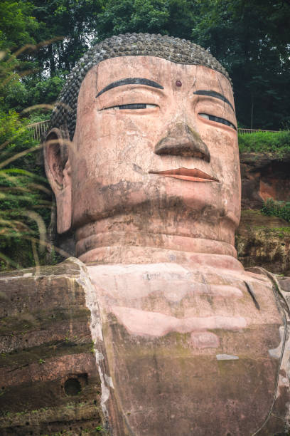 istock Majestic Giant Leshan Buddha head, face and torso 1264653393