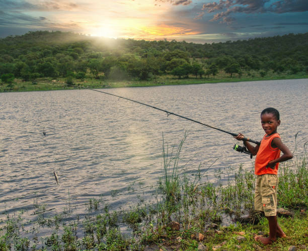African Child fishing