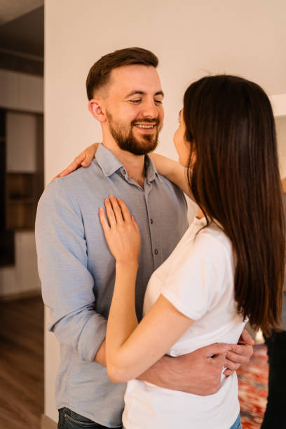 istock Close up smiling couple portrait 1264662850